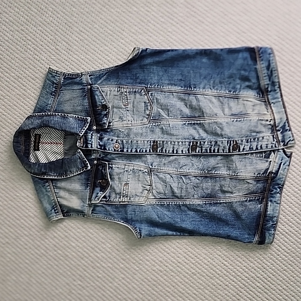 NWOT Antony Morato GOLD Blue Denim Tuxedo Vest Slim fit M/L 52 Made in Turkey